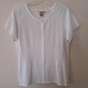 Woolrich White Short Sleeve Buttoned Blouse